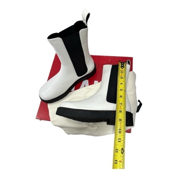 STAUD Palamino White Leather Black Gore Ankle Chelsea Boots size 36 US 6 NWB - Picture 7 of 12